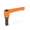 Produktbild von Ganter Norm® - Flache verstellbare Klemmhebel, Zink-Druckguss, Schraube Stahl (