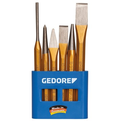 Produktbild von GEDORE - Werkzeugsatz, Set 6-teilig, in Metallkassette, Meißel, Körner, Treiber