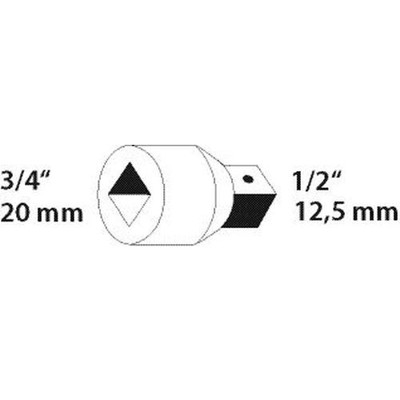 Produktbild von GEDORE - Reduzierstück, 3/4" - 1/2", für Steckschlüsseleinsätze, Stiftsicherung