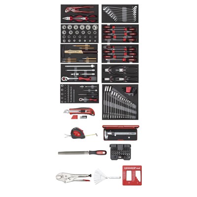 Produktbild von GEDORE - R21562002 Werkzeugsatz im Werkstattwagen MECHANIC schwarz 166-teilig