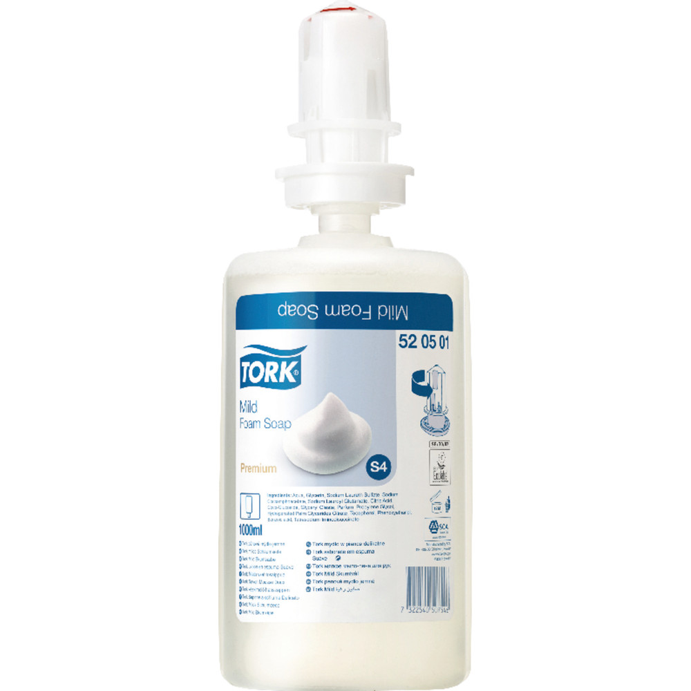 TORK® Premium Seifenschaum 1 Liter S4 mild Produktbild img1 L