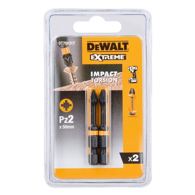 Produktbild von DeWALT - Torsion Bit schlagfest PZ2 50mm, 2 Stück