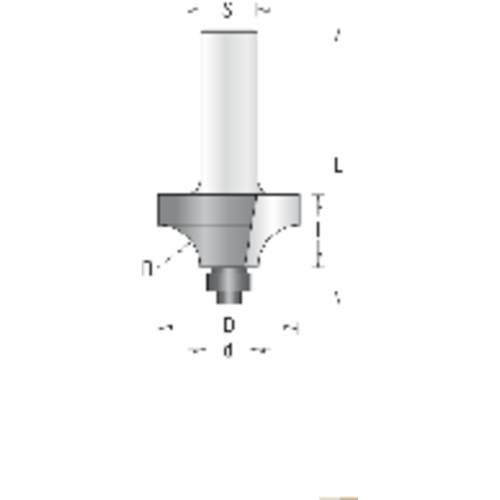 GUHDO® HW-Viertelstabfräser Schaft-ø8mm Z2 D31,7 R9,5 Produktbild img1 L