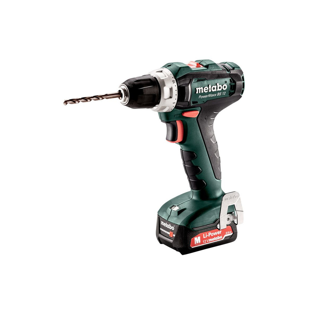 metabo Akku-Bohrschrauber PowerMaxx BS 12 (601036500), metaBOX 118, 12V 2x2Ah Li-Power + SC 30 Produktbild img2 L