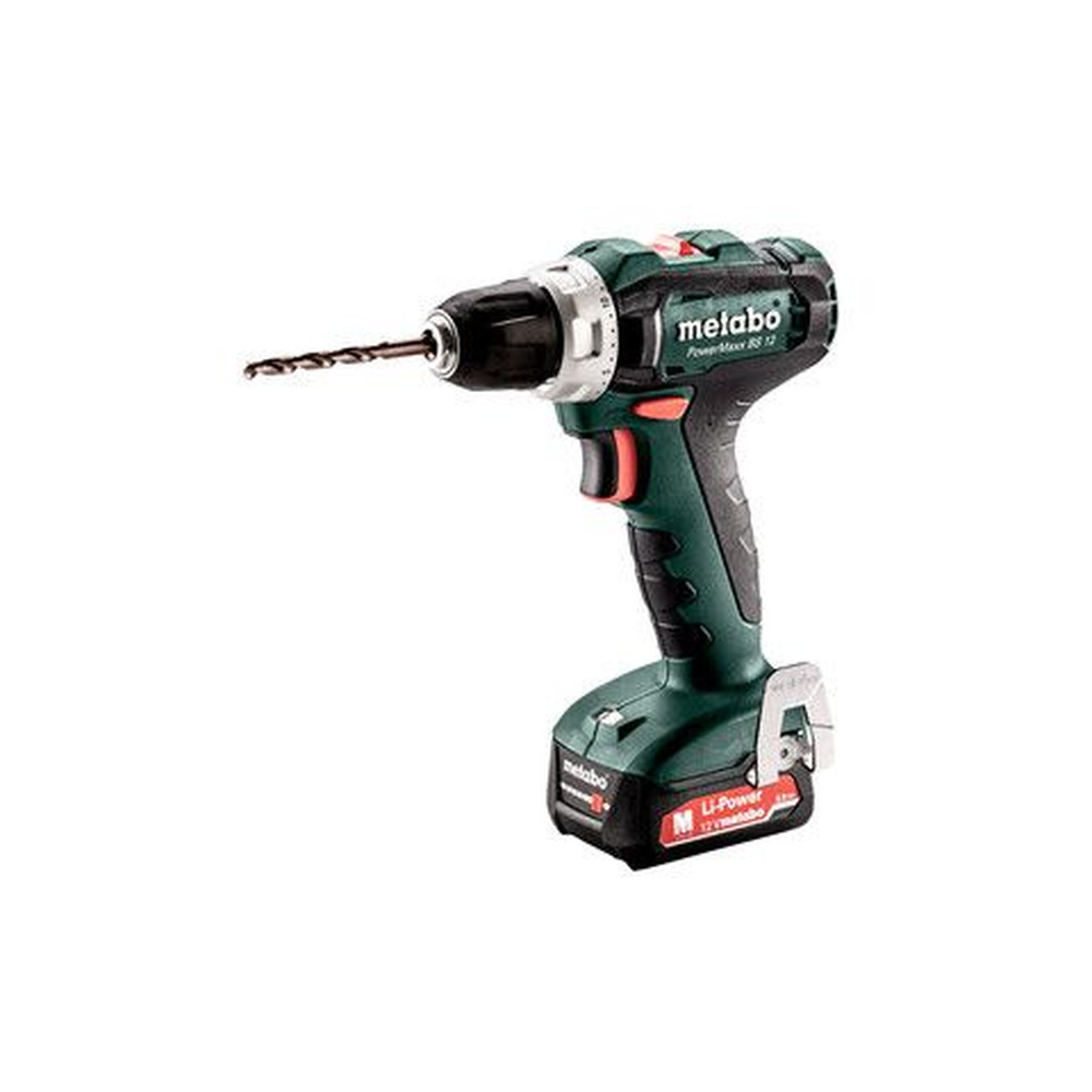 metabo Akku-Bohrschrauber PowerMaxx BS 12 (601036500), metaBOX 118, 12V 2x2Ah Li-Power + SC 30 Produktbild img3 L