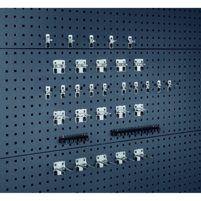 Produktbild von bott - perfo Sortiment mit 32 Teilen, 15 Haken, 10 Werkzeugklemmen, 7 Halter