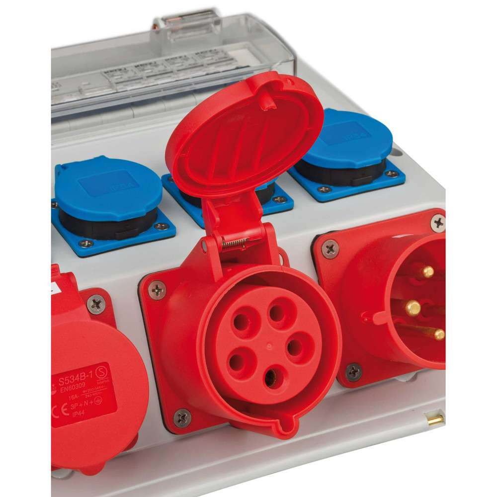 brennenstuhl® Wandverteiler IP44 Stromverteiler 32A, mit FI-Personenschutzschalter 30mA Produktbild img10 L