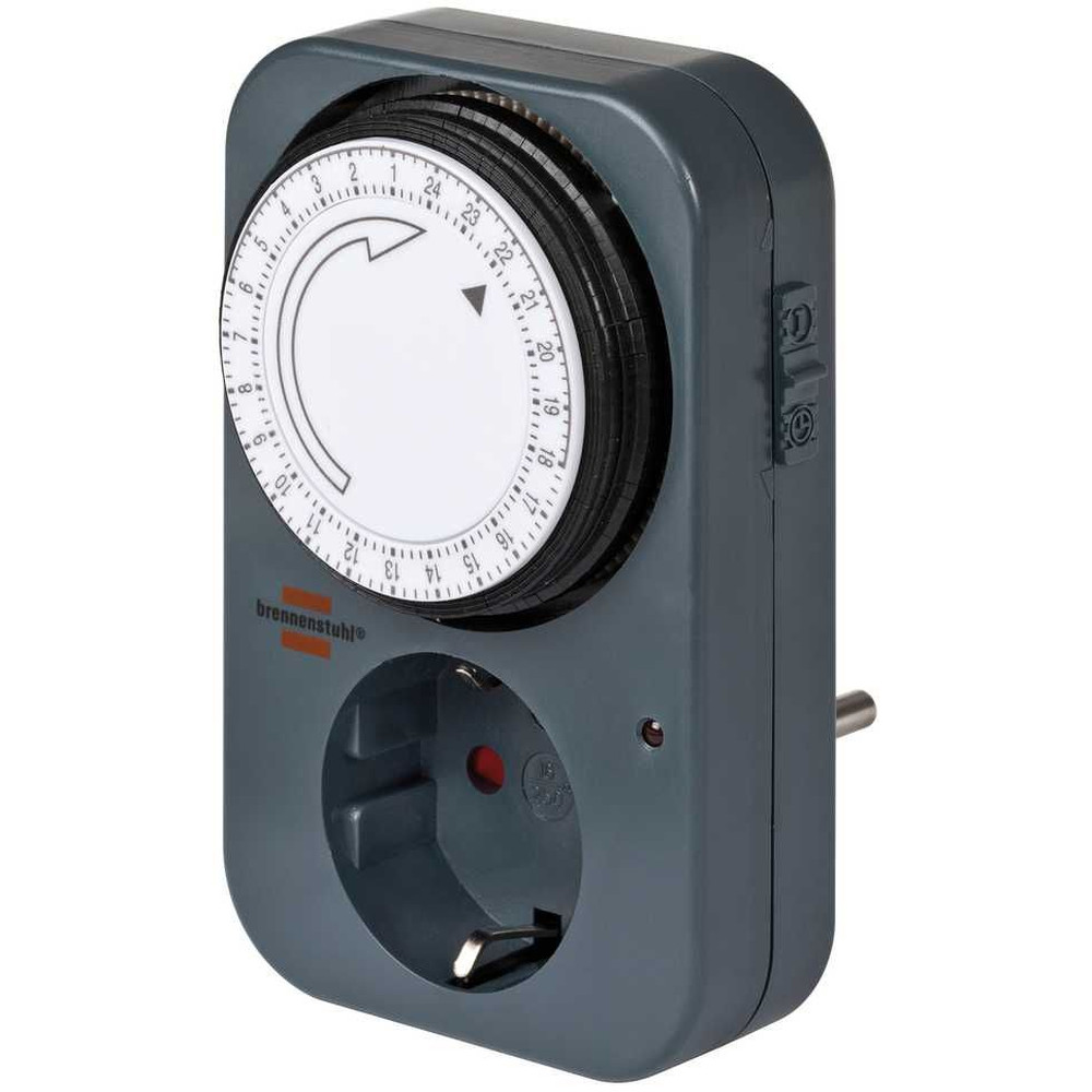 brennenstuhl® Zeitschaltuhr MZ 20, mechanische Timer-Steckdose mit Kindersicherung, grau Produktbild img2 L
