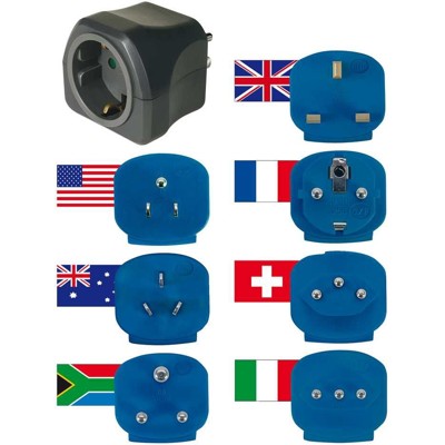 Produktbild von brennenstuhl® - Reisestecker-Set mit 10A Sicherung, 7 Stecker für mehr als 150 