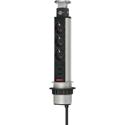 Produktbild von brennenstuhl® - Tischsteckdosenleiste Tower Power 1396200013 3fach USB