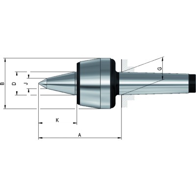 Produktbild von RÖHM - Körnerspitze mitlaufend 604HVL Größe 110 MK 5