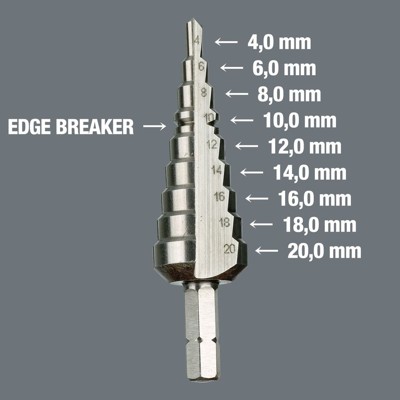 Produktbild von Wera® - 843 Stufenbohrer-Bit, 4-20mm, 75mm