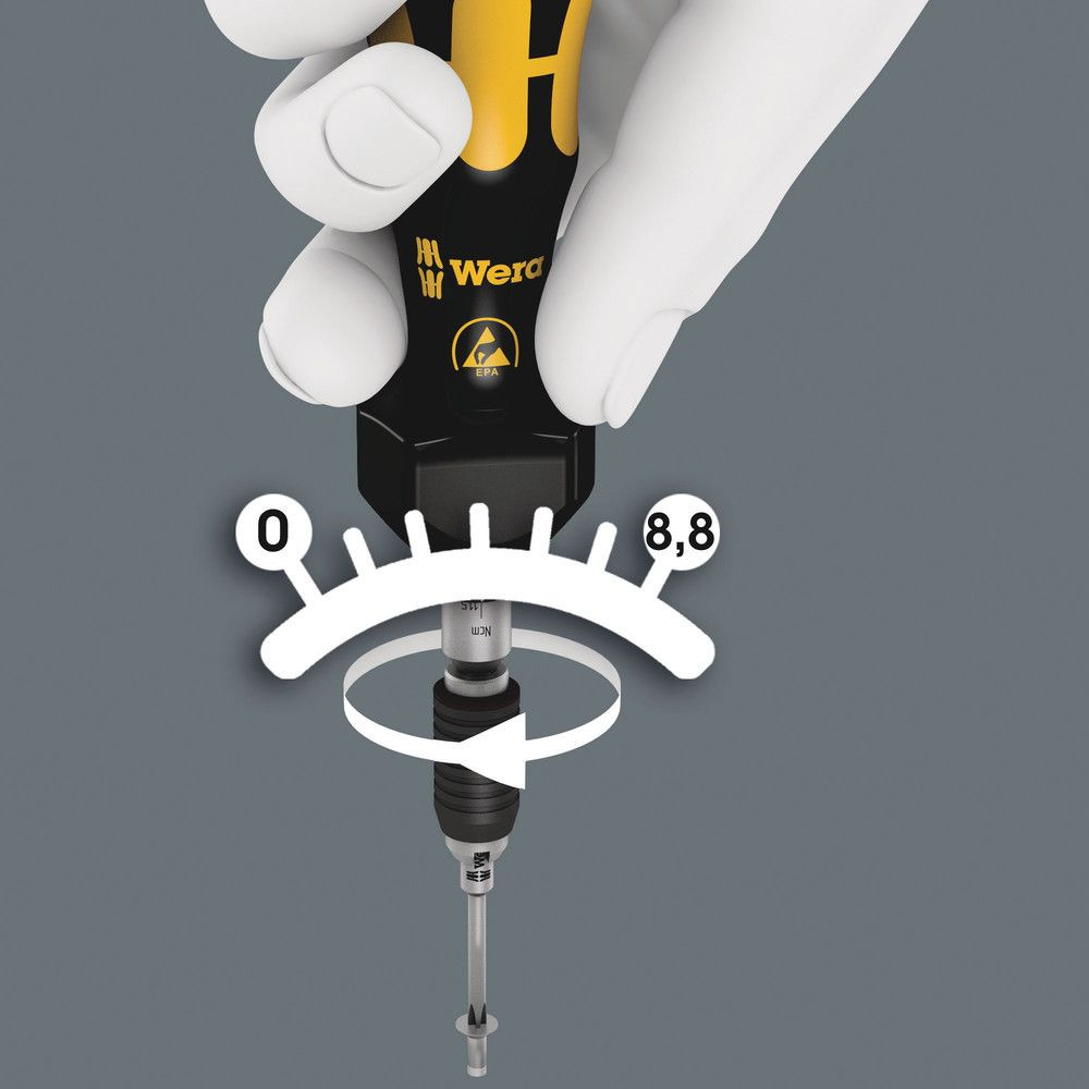 Wera® Drehmoment-Schraubendreher 7400 ESD Halfmoon ESD ana regelb. 0,3 - 1N·m 6% 4mm Produktbild img14 L