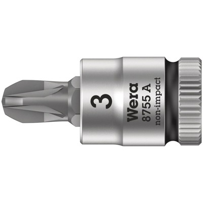 Produktbild von Wera® - Schraubendrehereinsatz Pozidriv 8755 A m.Rändel. 6,3mm / 1/4" PZ3x28mm