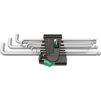 Produktbild von Wera® - Winkelschlüssel-Satz, metrisch, gestellverchromt, 9-teilig 950/9 Hex-Pl