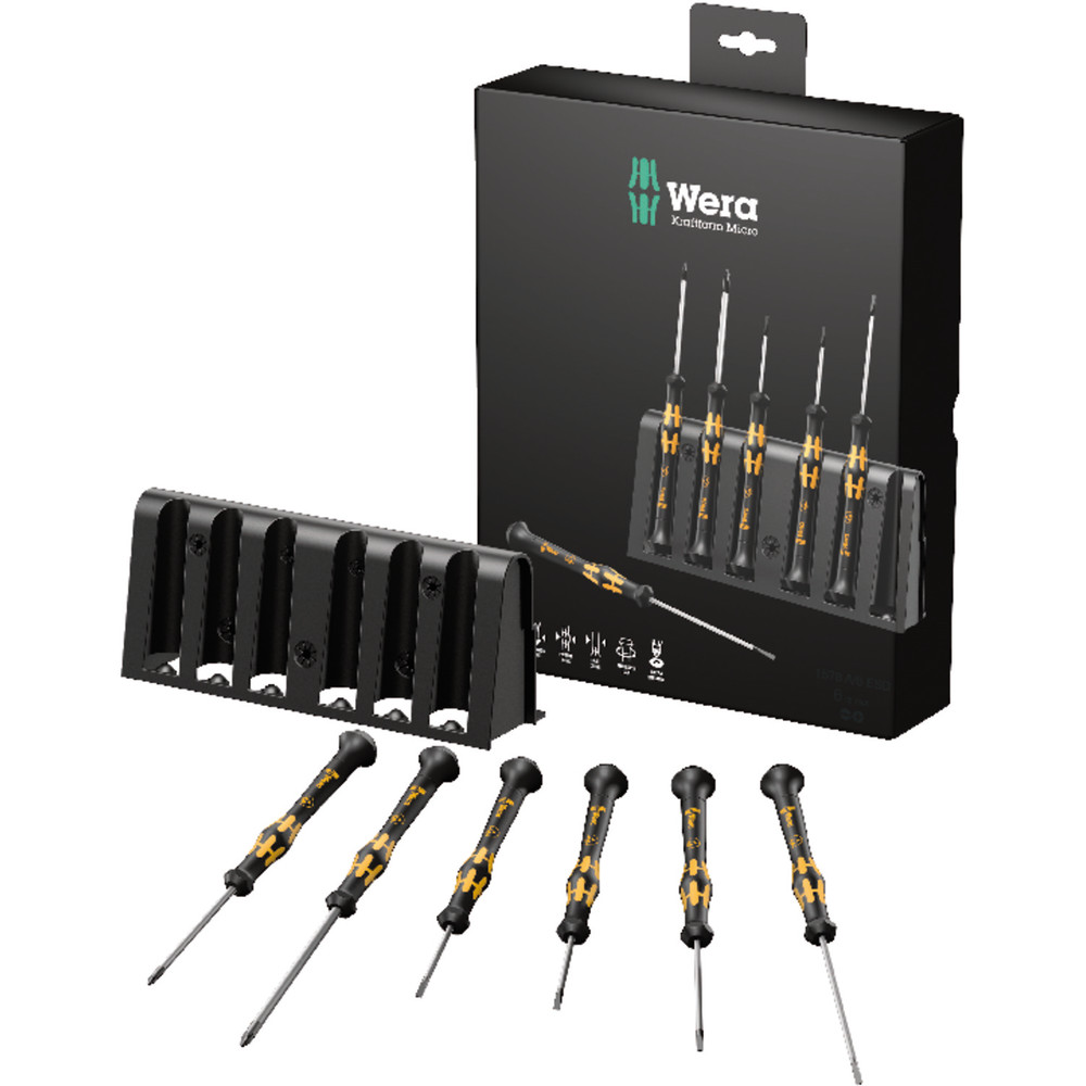Wera® Elektroniker-Schraubendrehersatz + Rack, 6-teilig 1578 A/6 ESD Produktbild img2 L