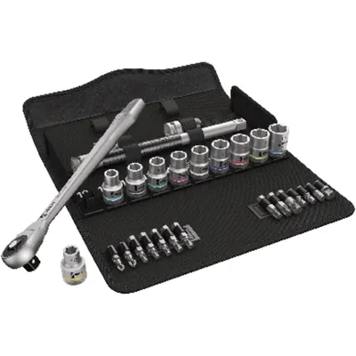 Produktbild von Wera® - Zyklop metal push Durchsteck-Knarrensatz, 1/2" metrisch, 28-teilig 8100