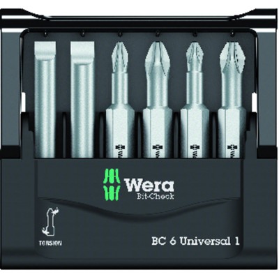 Produktbild von Wera® - Bit-Sortiment Bit-Check 6 Universal 1, 6-teilig