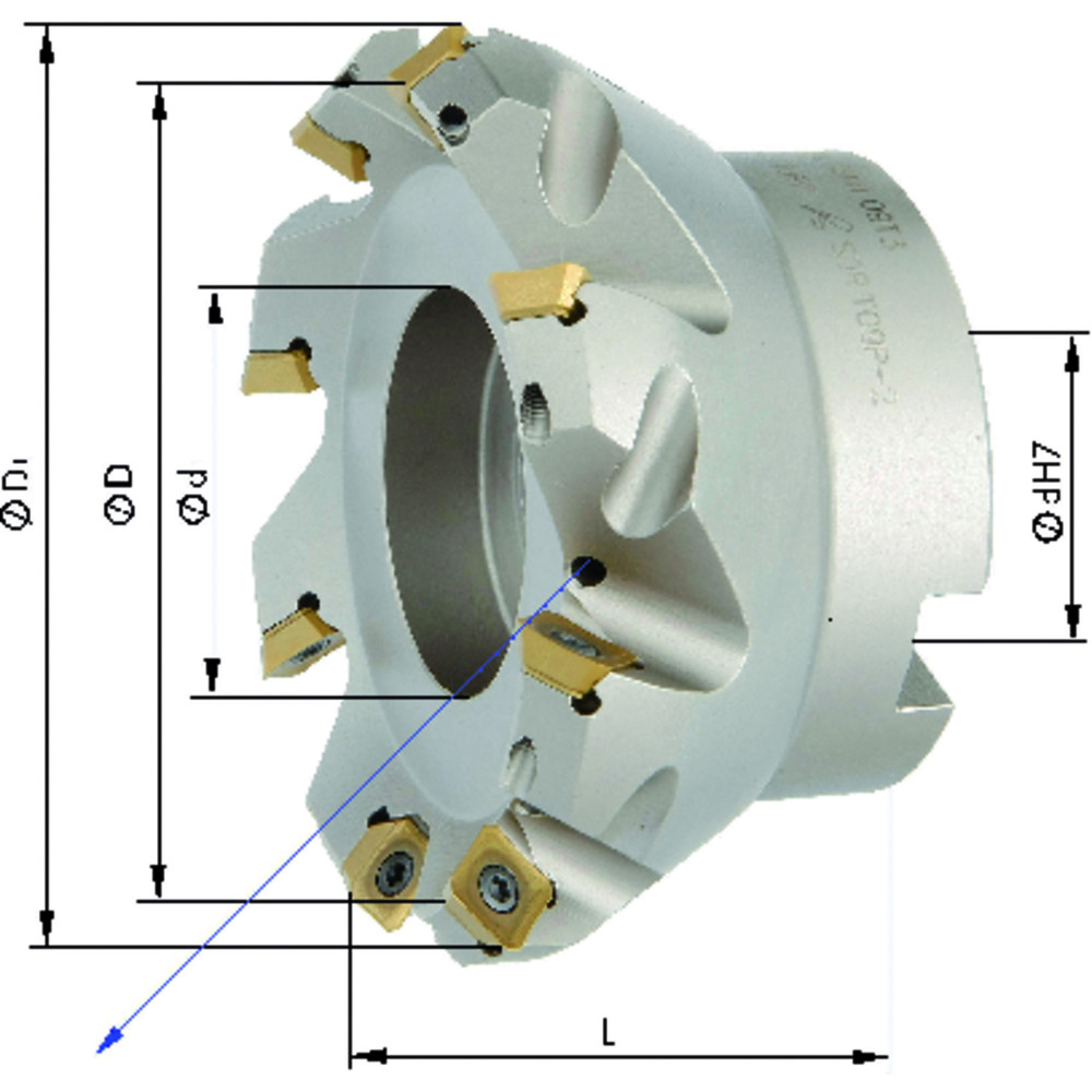 FORMAT Planfräser, 45°, mit Innenkühlung Produktbild img1 L
