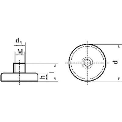 Produktbild von beloh - NdFeB-Flachgreifer mit Gewinde 25 x 7,0 / 14,0mm