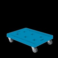 Produktbild von null - Transportroller KU blau, 612 x 814, offene Variante, ø 100 TPE