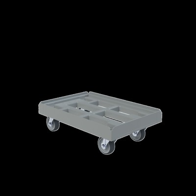 Produktbild von null - Transportroller KU grau, 610x410 mm, offene Variante, ø 100 TPE