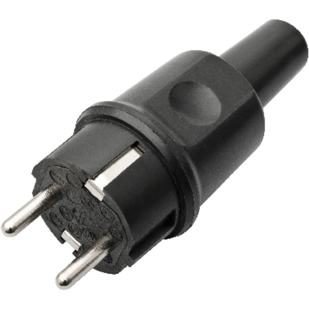 Schutzkontakt-Stecker, Vollgummi, IP44 250 V, 10-16 A Produktbild img1 L