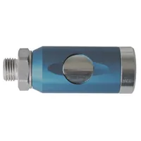 Produktbild von ewo® - Sicherheitskupplung mit Druckknopf, drehbar, DN 7,4, Al/ST blau AG-G1/4