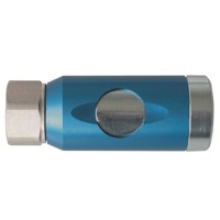 Produktbild von ewo® - Sicherheitskupplung mit Druckknopf, drehbar, DN 7,4, Al/ST blau IG-G1/4"