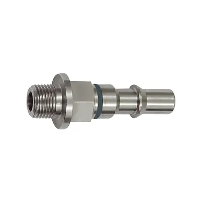 Produktbild von RIEGLER - Unverwechselbarer Nippel NW 6, ISO 6150 C, G 1/4 AG, grau (426.61-GR)