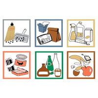 stumpf® Piktogramm-Aufkleber-Set 6-teilig farbig Produktbild