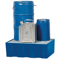 asecos® Auffangwanne Kunststoff 60 L mit verzinktem Gitterrost Produktbild