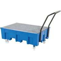 asecos PE-Auffangwanne für 2 Fässer à 200 Liter Gitterrost verzinkt 865 x 1245 x 350mm Produktbild