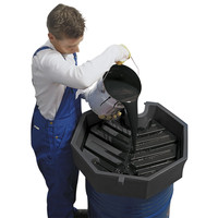 asecos® Einfülltrichter PE mit Sieb, witterungsbeständig, für 200l Fässer, 8eck Produktbild