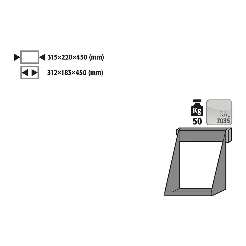 asecos® Flaschenhalter für Druckgasflaschenschrank LG, höhenverstellbar, 30695 Produktbild img1 L