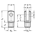 Produktbild von Ganter Norm® - Gabelköpfe, Edelstahl (71752-4-8-M4-NI)
