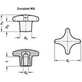 Produktbild von Ganter Norm® - Kreuzgriffe, Kunststoff, Buchse Edelstahl (6335-KU-63-M12-K-NI)