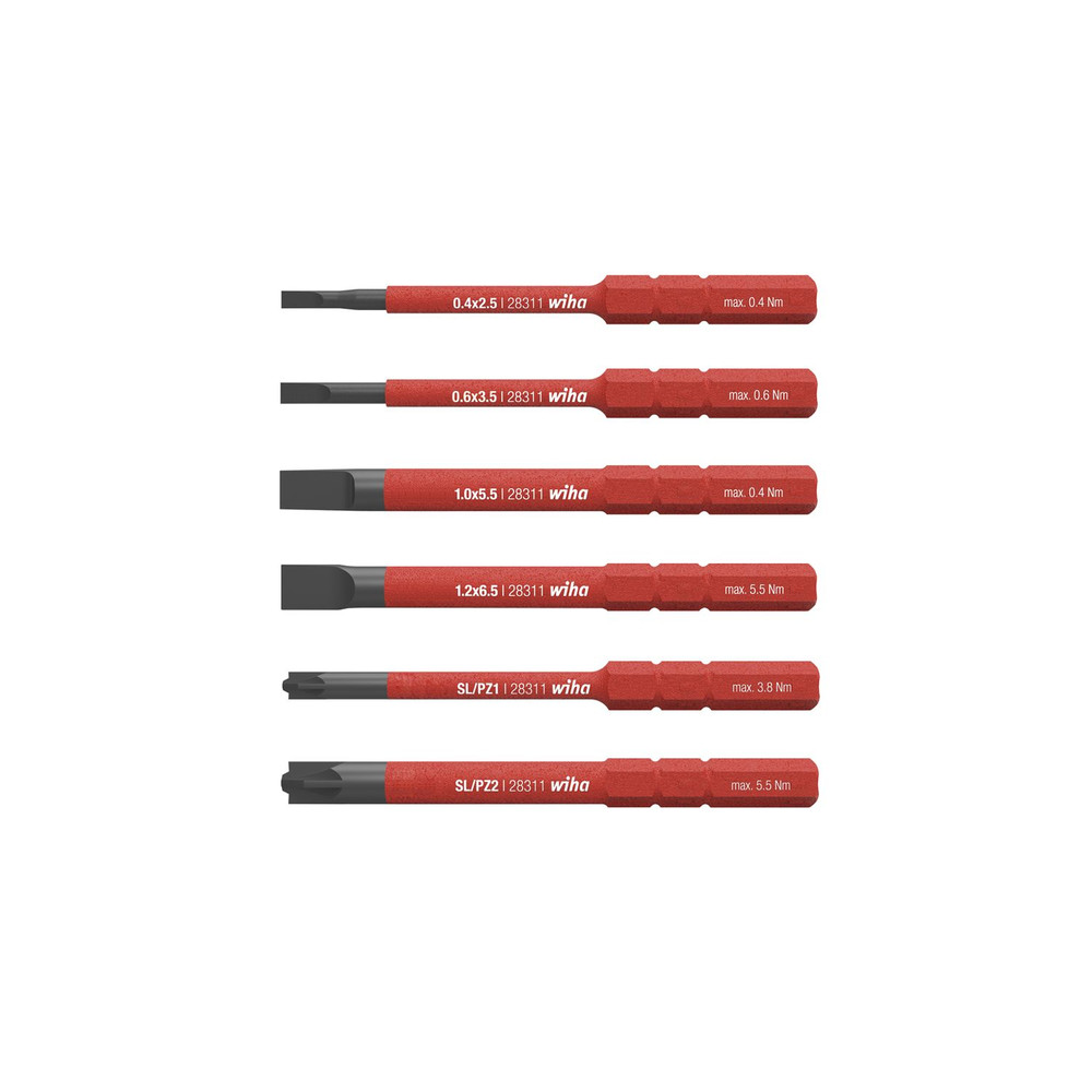 Wiha Bit Set 2831-B607 6-teilig Box Schlitz PlusMinus Pozidriv Produktbild img1 L