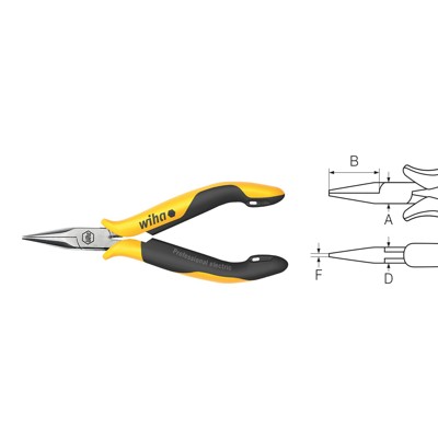 Produktbild von Wiha® - Flachrundzange Z 36 0 04 ESD flachr.spitz zulau. Mehrkomponenten 145mm