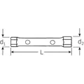 Produktbild von STAHLWILLE® - Doppelsteckschlüssel SW.8 x 9mm L.110mm