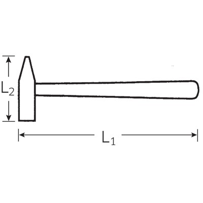 Produktbild von STAHLWILLE® - Schlosserhammer 500 g L.320mm