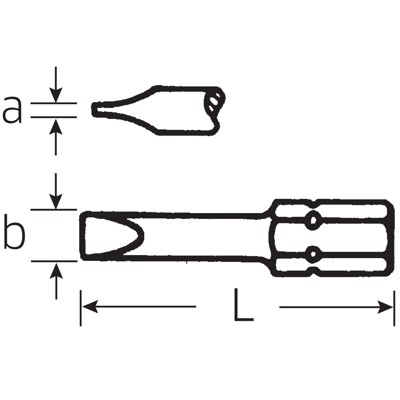 Produktbild von STAHLWILLE® - Bit-Schraubendrehereinsatz 0,6 x 3,5mm Außen-6kant E 6,3mm L.50mm