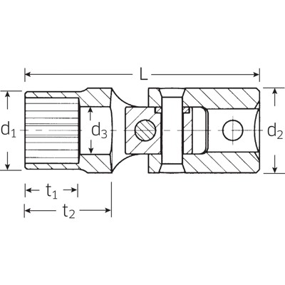 Produktbild von STAHLWILLE® - 1/4" (6,3mm) Gelenk-Steckschlüsseleinsatz Spline Größe 10 SW 5/16