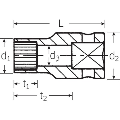 Produktbild von STAHLWILLE® - 1/4" (6,3mm) Steckschlüsseleinsatz Spline SW.7/16" L.25mm