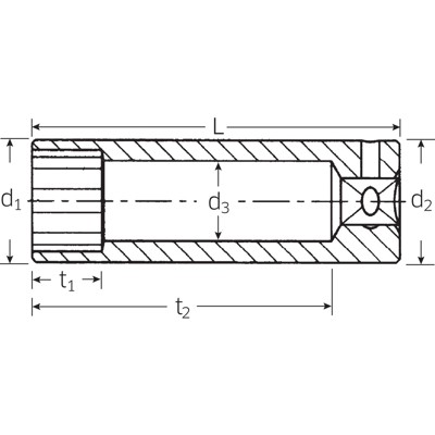 Produktbild von STAHLWILLE® - 1/4" (6,3mm) Steckschlüsseleinsatz 12-kant SW.6mm L.50mm