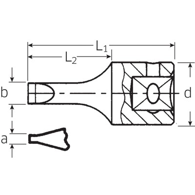 Produktbild von STAHLWILLE® - 1/4" (6,3mm) Schraubendrehereinsatz 0,8x4mm L.28mm