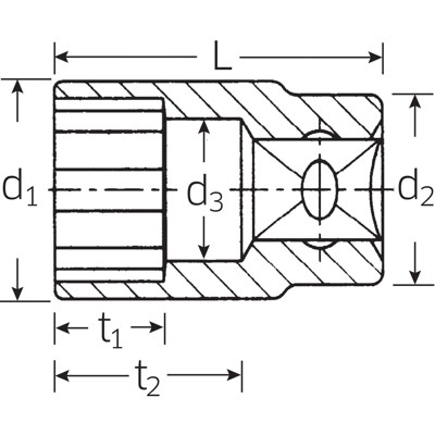 Produktbild von STAHLWILLE® - 3/8" (10mm) Steckschlüsseleinsatz SW.1/2" L.30mm