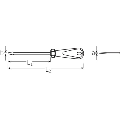 Produktbild von STAHLWILLE® - Schlitzschraubendreher 3K DRALL® 1,2mm x 6,5mm Klingen-L.150mm