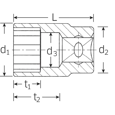 Produktbild von STAHLWILLE® - 1/2" (12,5mm) Steckschlüsseleinsatz SW.1 1/8" L.45mm