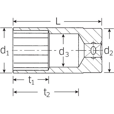 Produktbild von STAHLWILLE® - 1/2" (12,5mm) Steckschlüsseleinsatz SW 16mm - 5/8" L.83mm